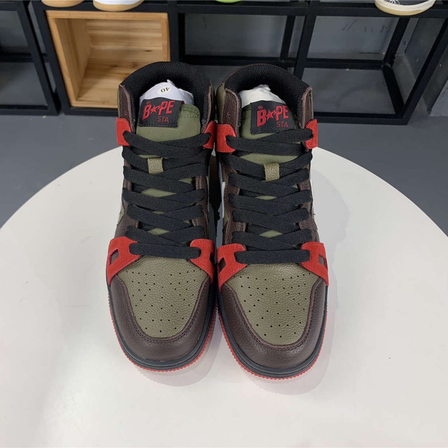 A Bathing Ape Bape Sta "93 Hi Khaki Green"