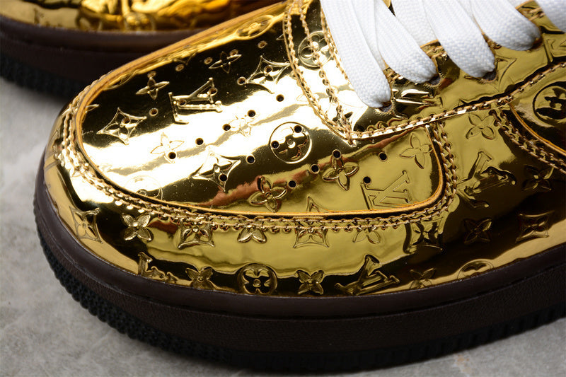 Louis Vuitton x Nike Air Force 1 Low Metallic Gold