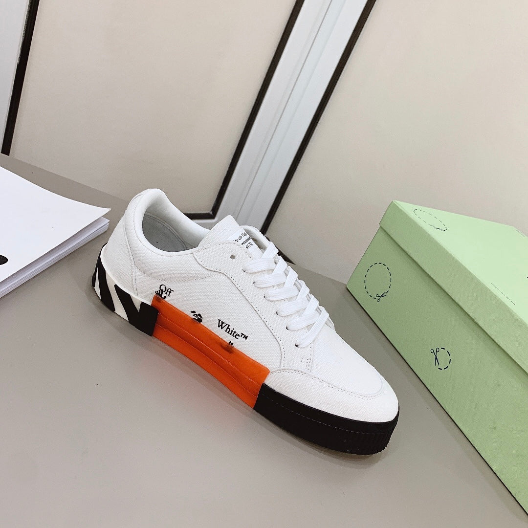 Off-White Vulcanized White Low Top Sneakers canvas