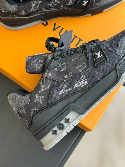 TRAINER BAIXO PRETO CINZA