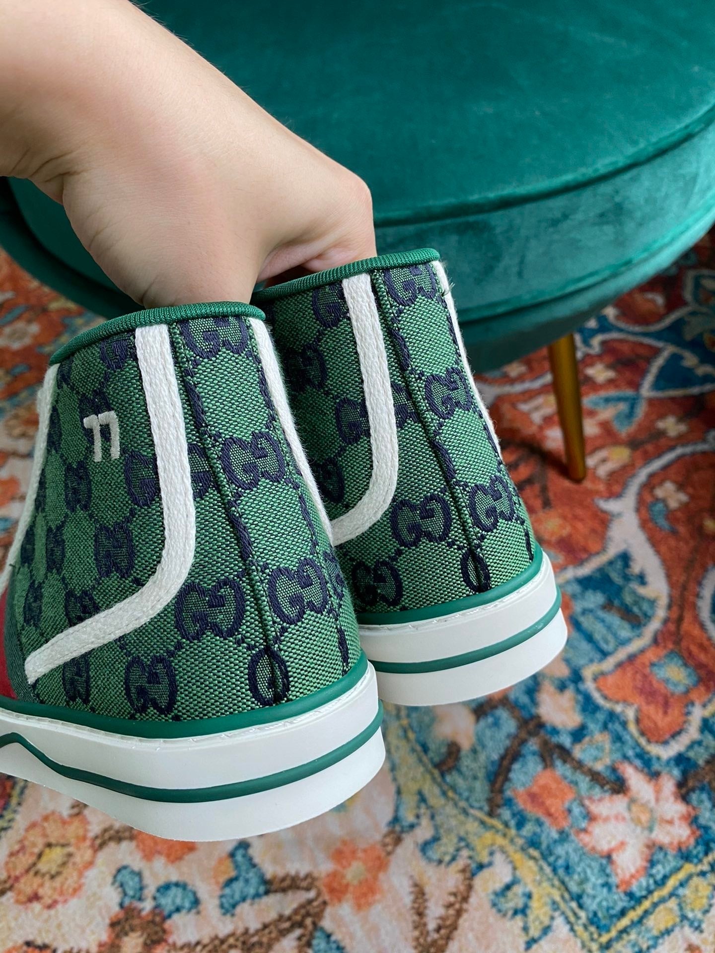 Gucci Tennis 1977 GG Multicolor high-top Green