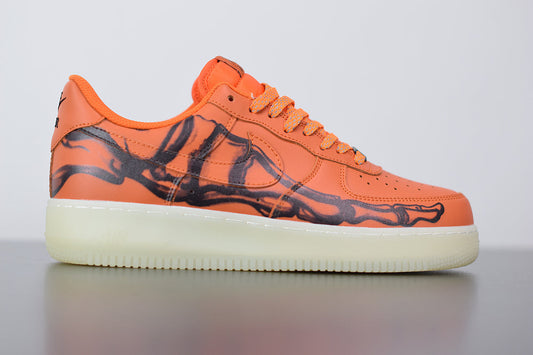 Nike Air Force 1 Orange Skeleton Halloween