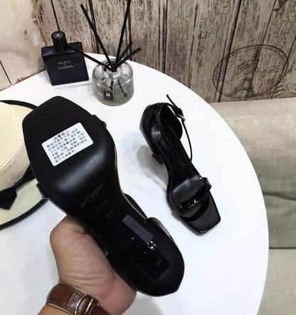 Saint Laurent Opyum Sandal Black and Black