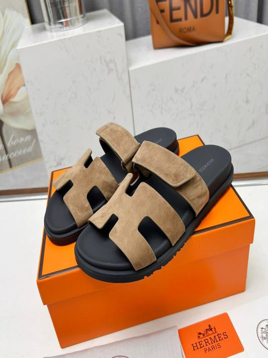 Hermes Chypre Sandal Beige Calfskin Leather