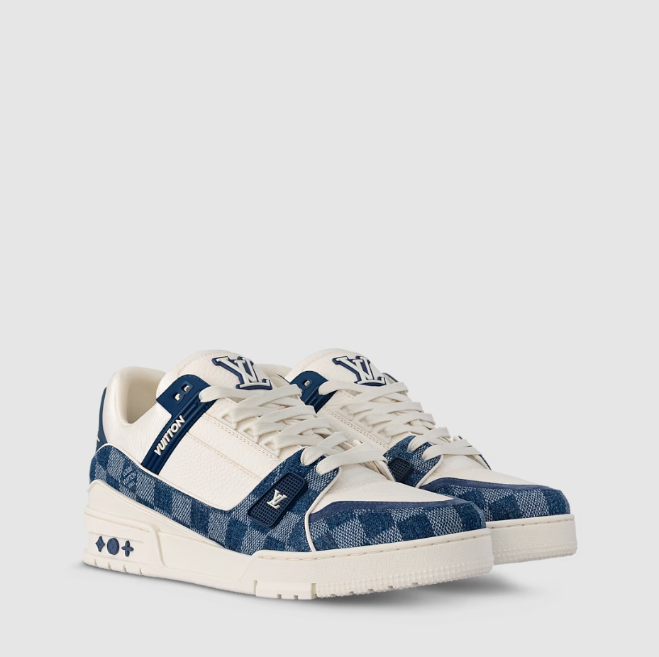 Tênis Casual LV Blue White Suede
