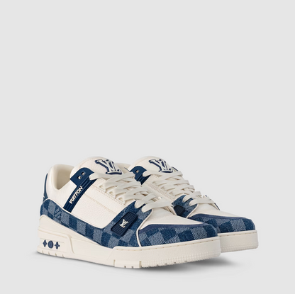 Tênis Casual LV Blue White Suede