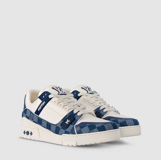 Tênis Casual LV Blue White Suede