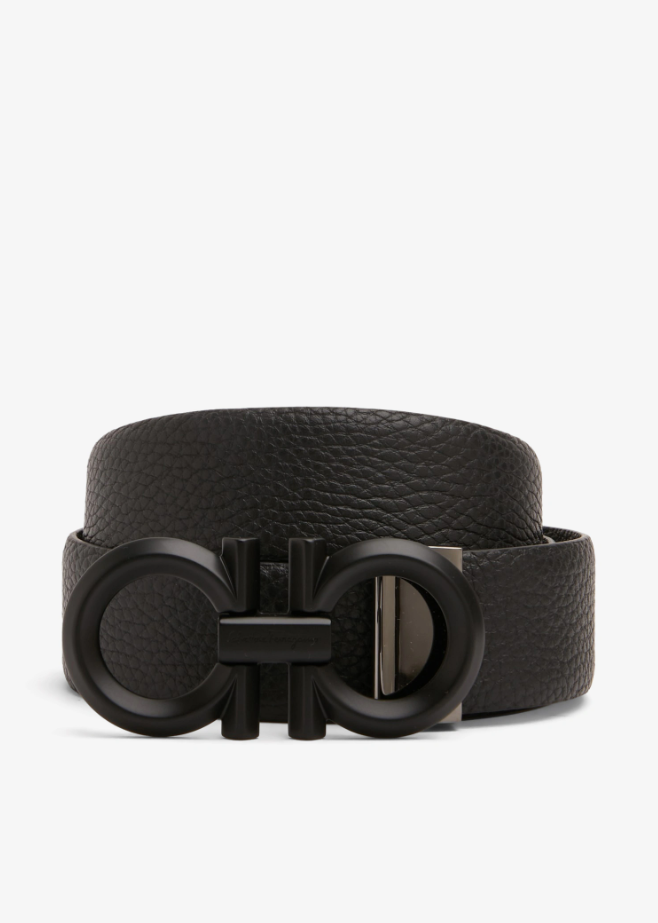 Cinto Ferragamo Gents Black Silver