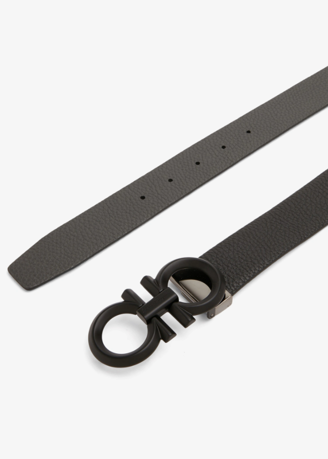 Cinto Ferragamo Gents Black Silver