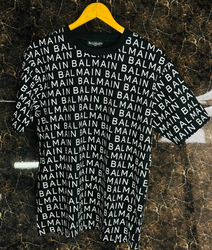 Camiseta Balmain T Shirt Logo Front Back