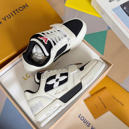 LV Trainer Velcro White Black