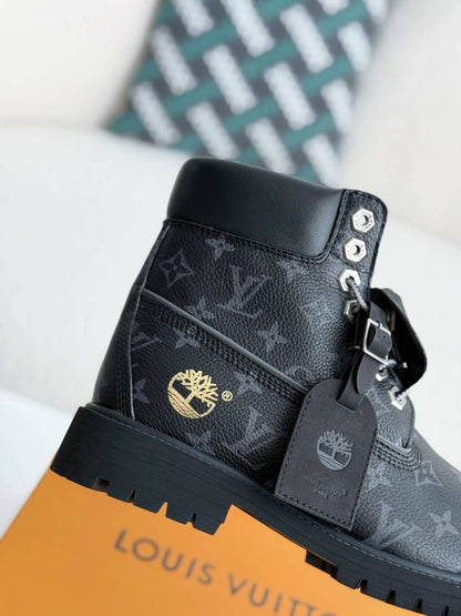 Louis Vuitton LV x Timberland 6-Inch Ankle  All Black Leather Boot
