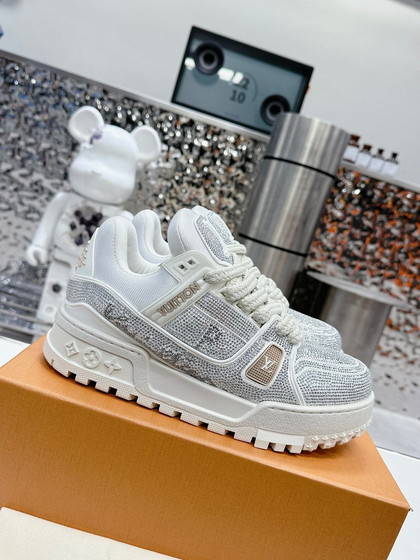 Trainer Maxi White Crystals
