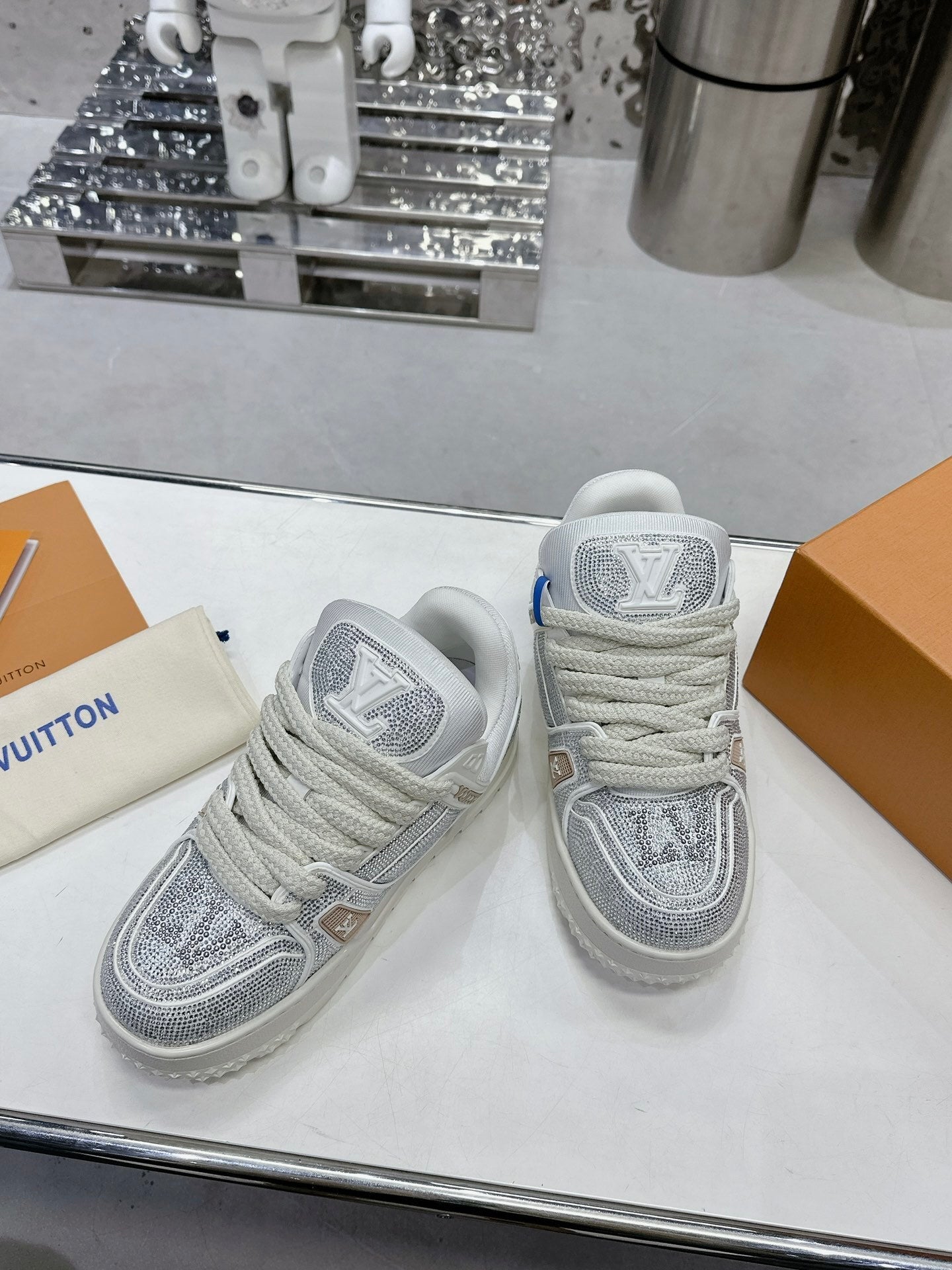 Trainer Maxi White Crystals