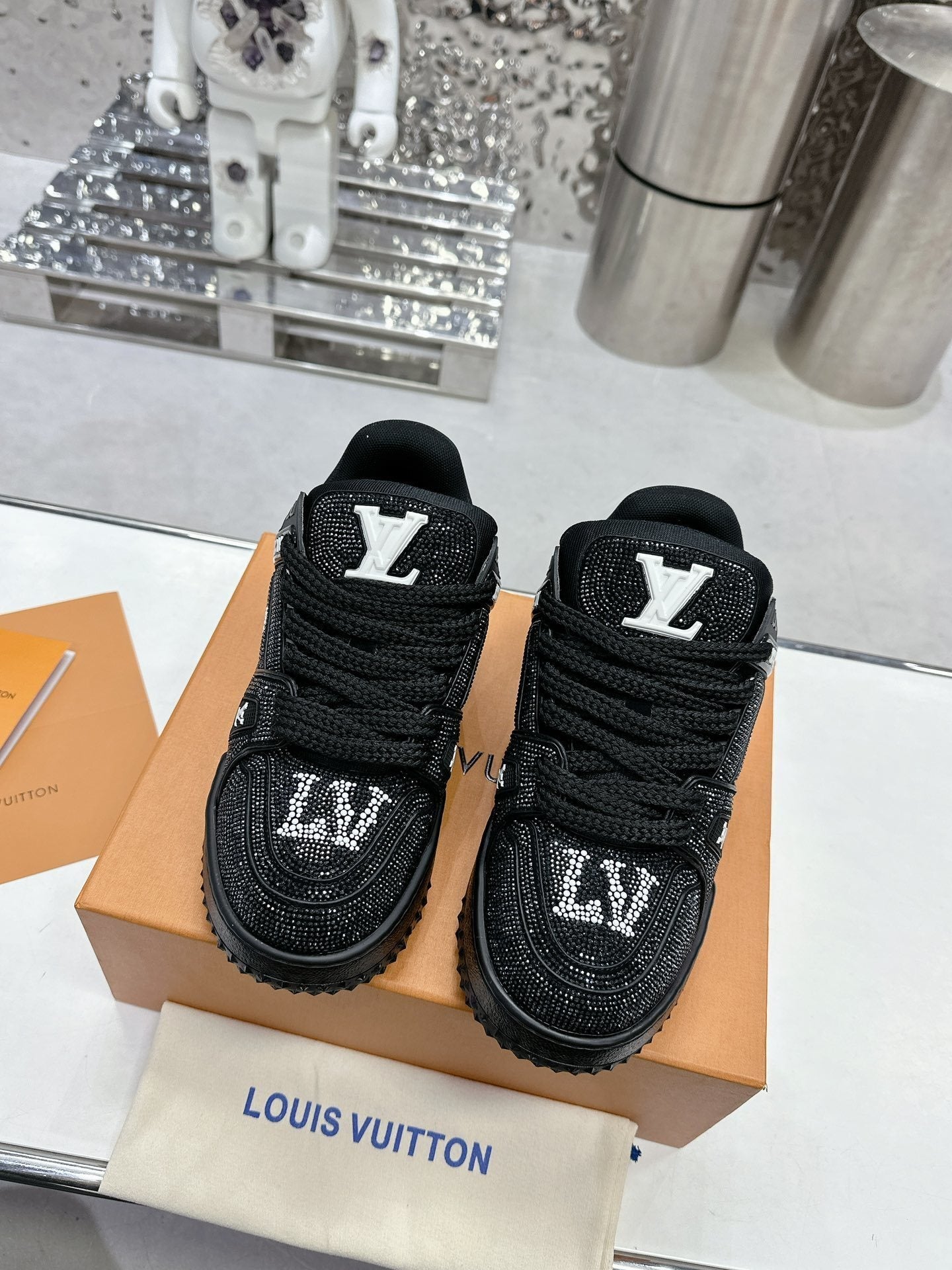 Trainer Maxi Black Crystals