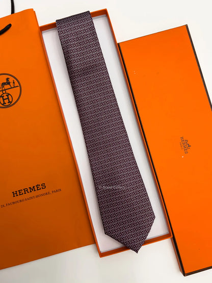 Gravata Hermès Red White