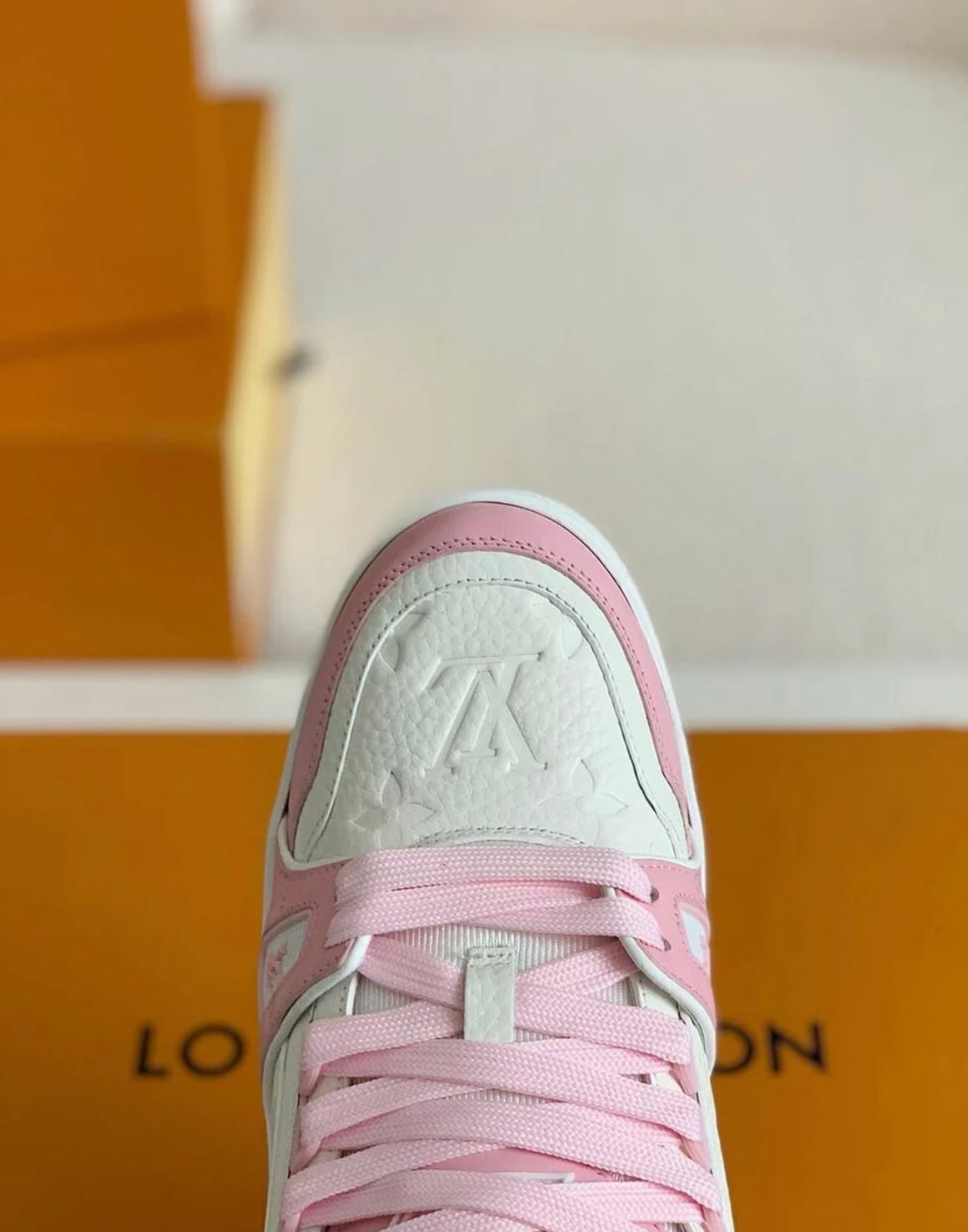 Trainer Monogram Denim White Pink