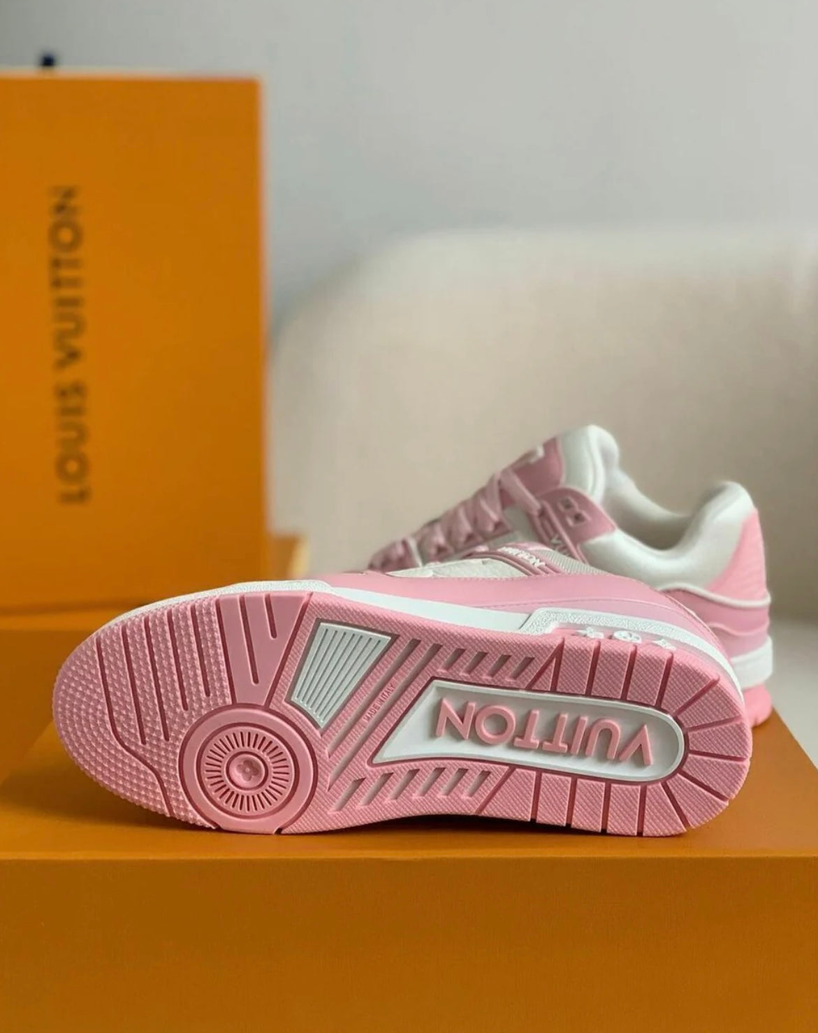 Trainer Monogram Denim White Pink