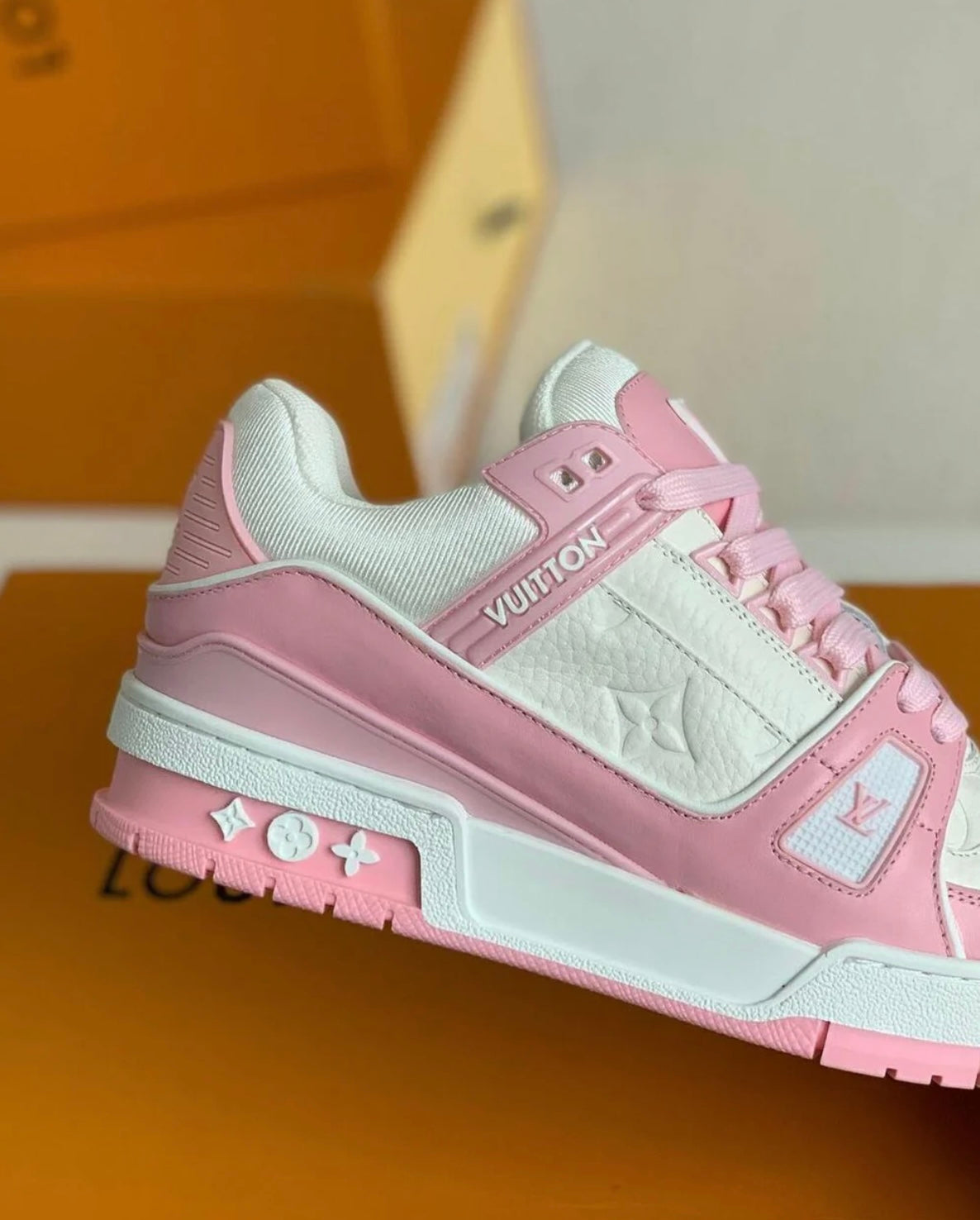 Trainer Monogram Denim White Pink