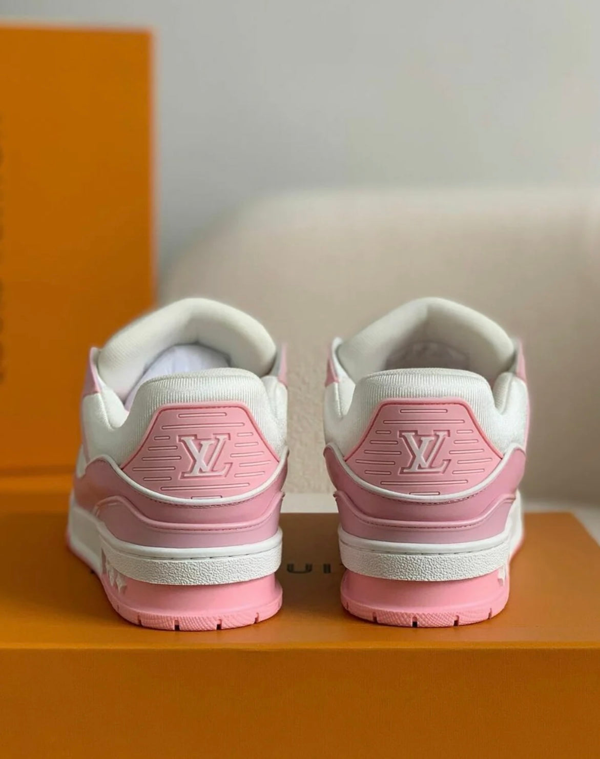 Trainer Monogram Denim White Pink
