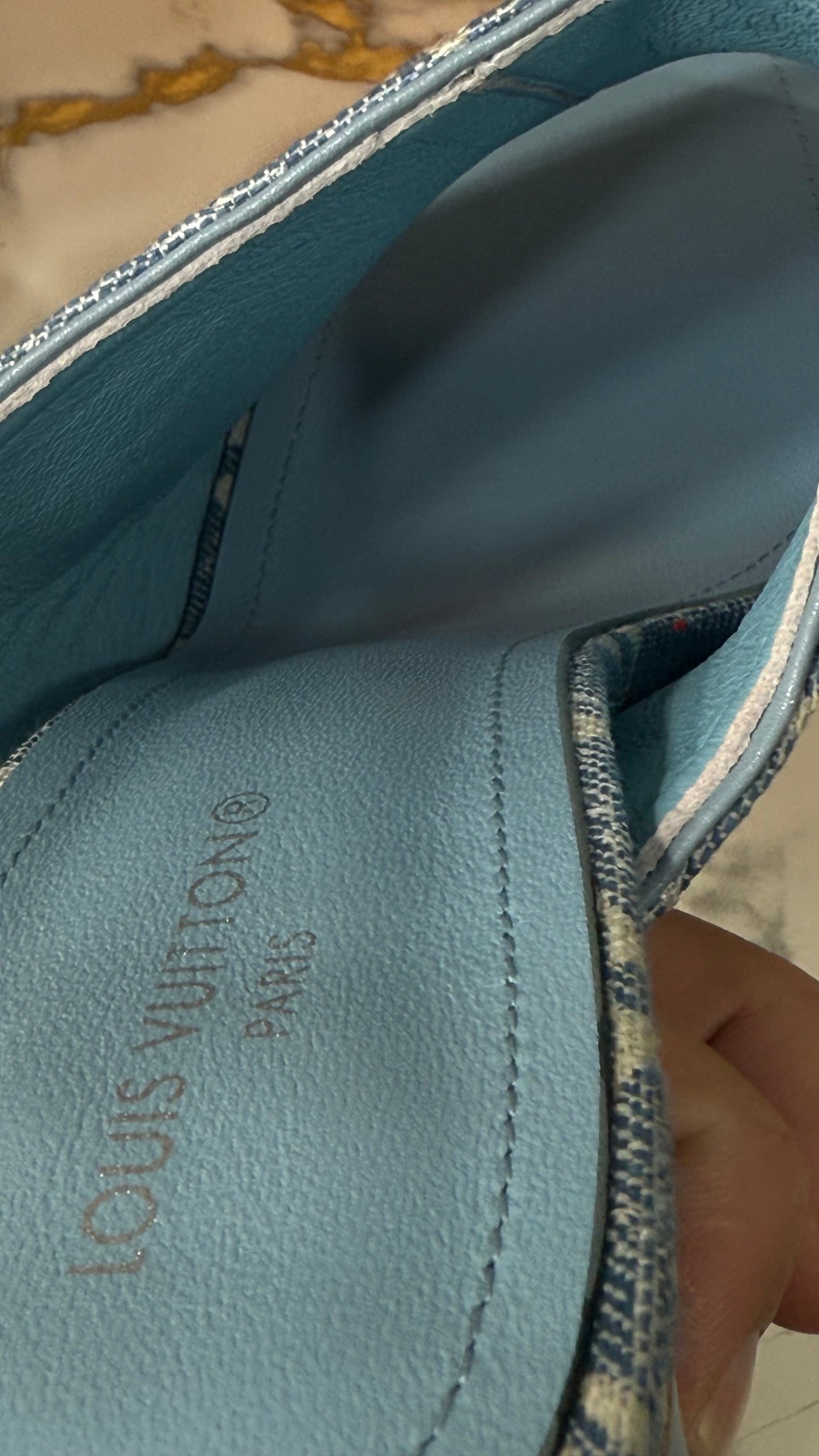 LV Sandália Denin 3D Damier