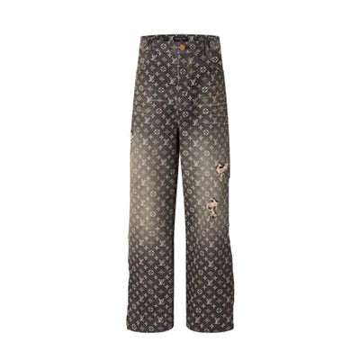 Calça Louis Vuitton Monogram Jeans Cinza