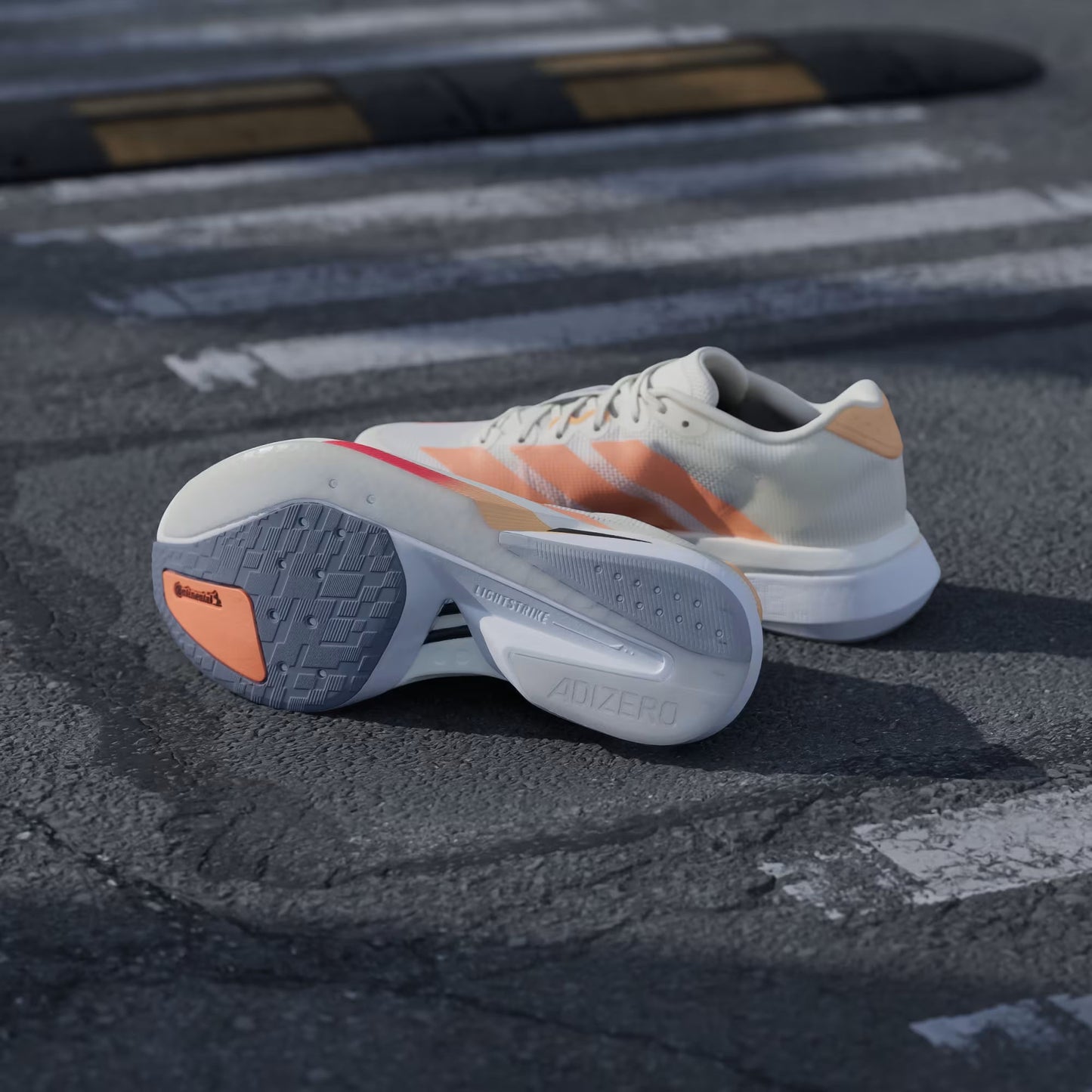 Tênis Adidas Adizero Boston 13 Off White / Beam Orange / Acid Orange