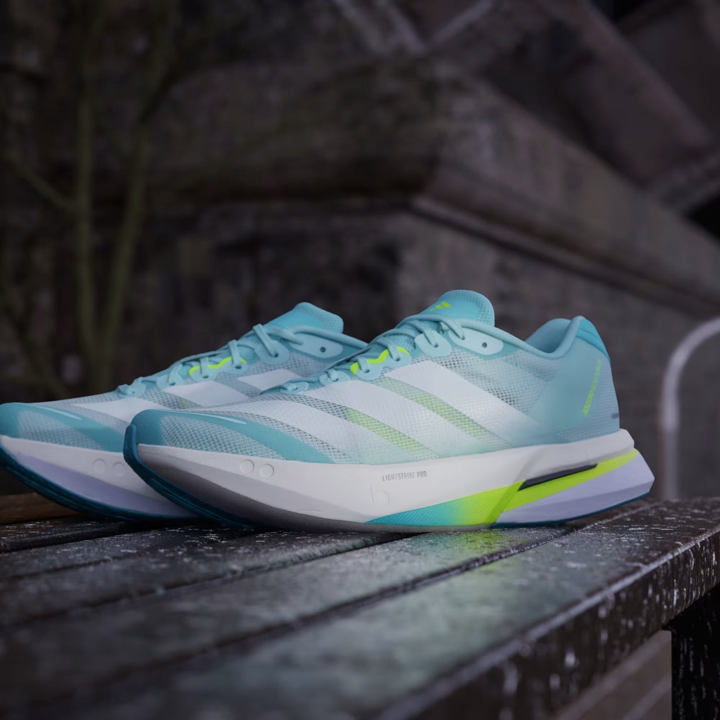 Tênis Adidas Adizero Boston 13 Semi Flash Aqua / Zero Metalic / Lucid Lemon