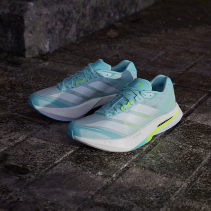 Tênis Adidas Adizero Boston 13 Semi Flash Aqua / Zero Metalic / Lucid Lemon