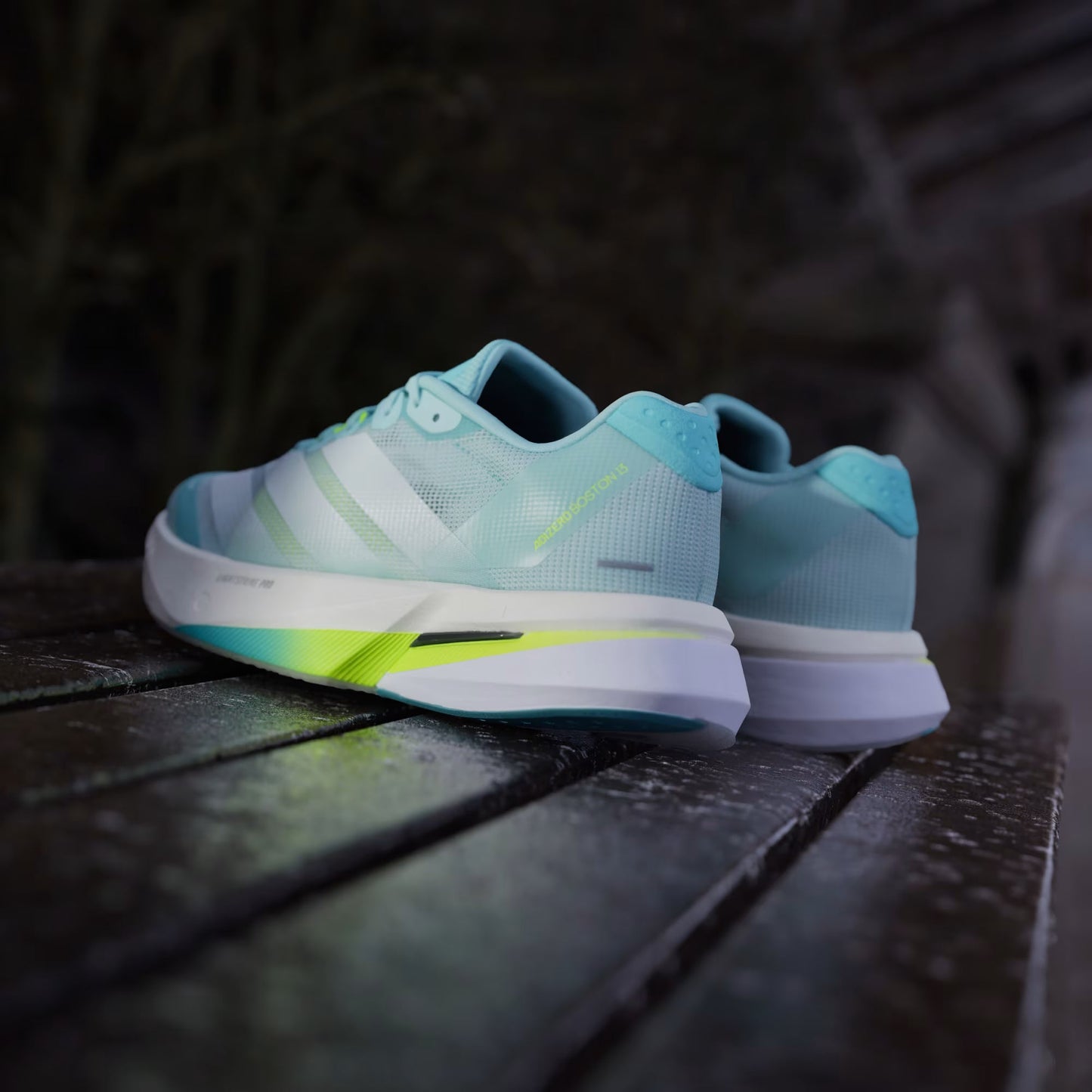 Tênis Adidas Adizero Boston 13 Semi Flash Aqua / Zero Metalic / Lucid Lemon