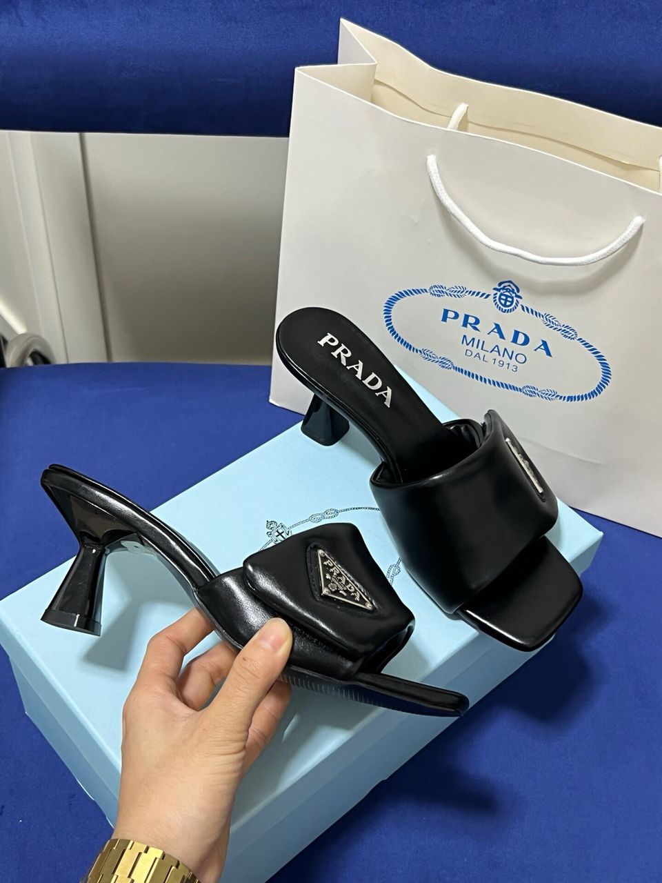 Prada Leather Mule Soft 65mm Black