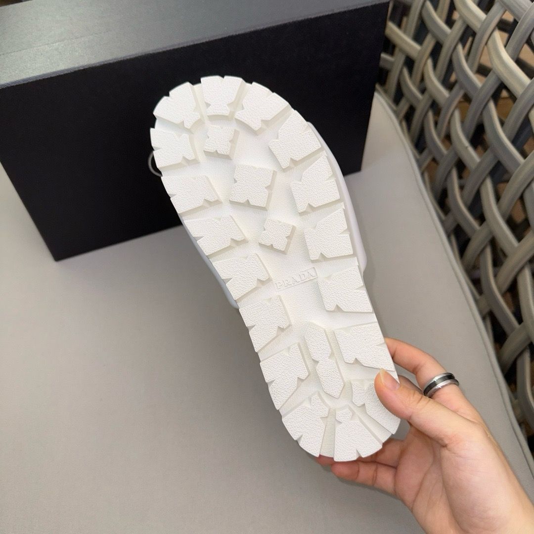 Prada Padded Slides White Nappa Leather