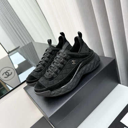 Chanel Suede Calfskin Mixed Fibers CC Black