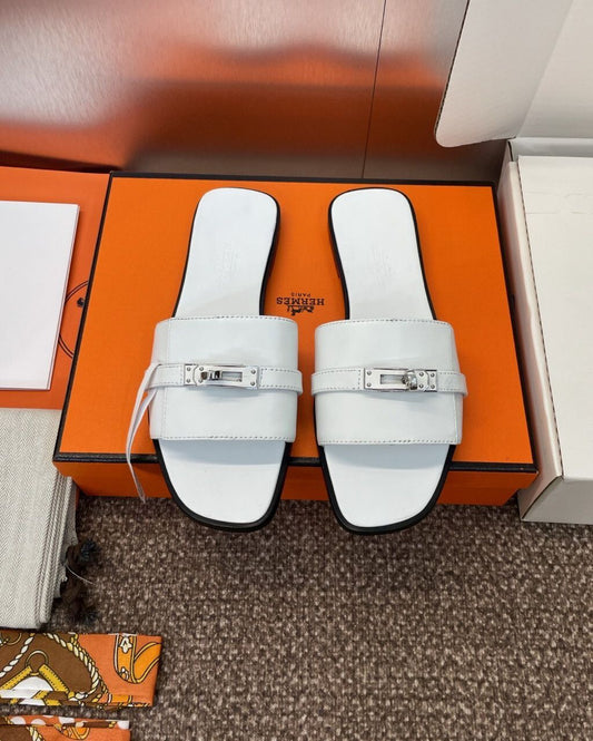 Hermes Gabriel Sandal Noir White
