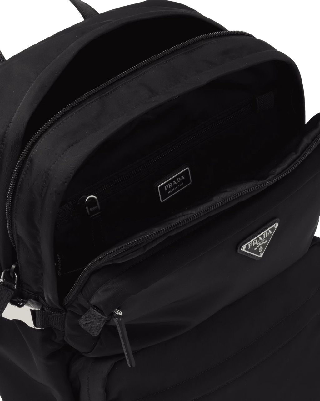 MOCHILA Prada  Black Re-nylon And Saffiano Leather Backpack
