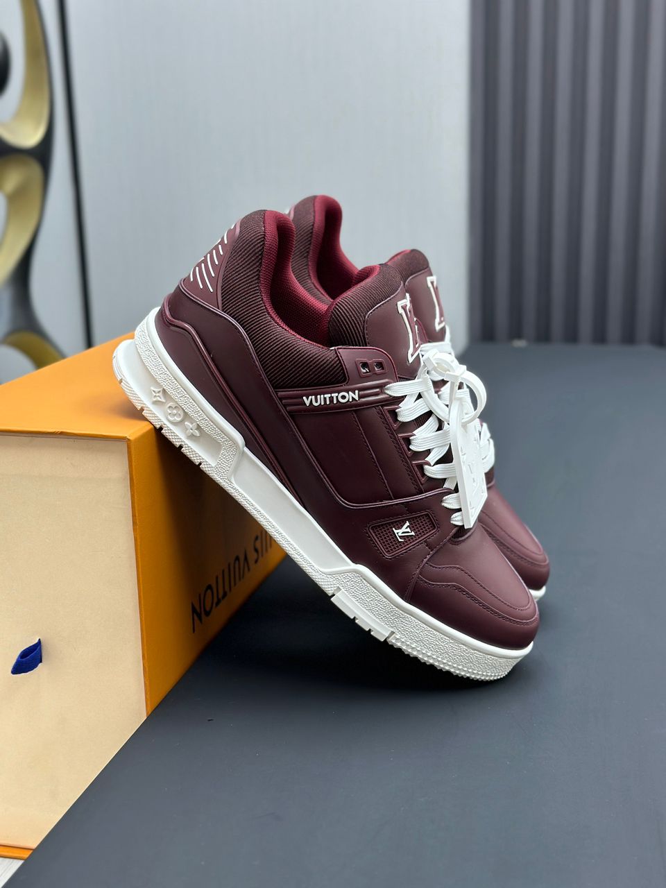 Tenis Louis Vuitton Trainer Low Signature Red