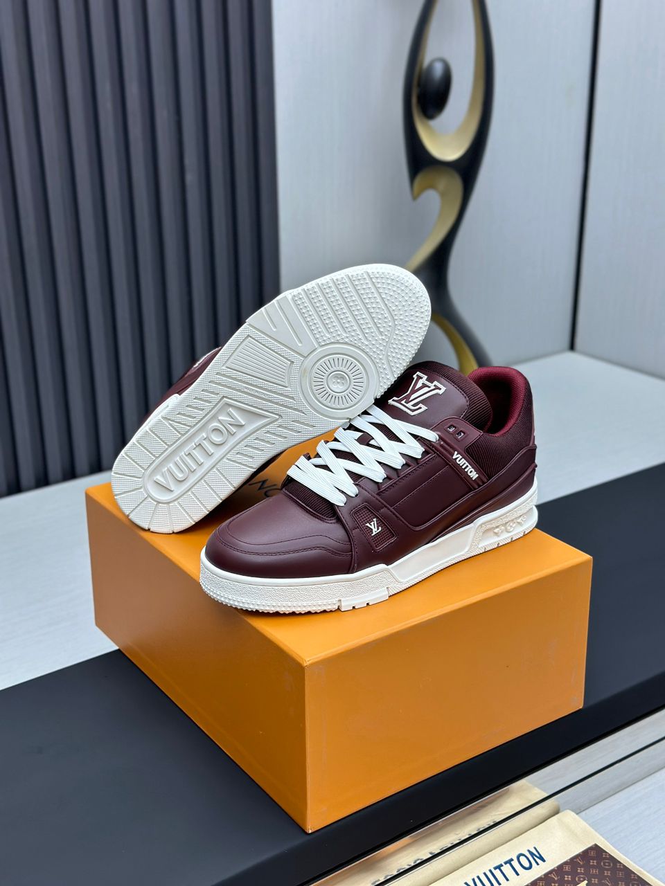 Tenis Louis Vuitton Trainer Low Signature Red