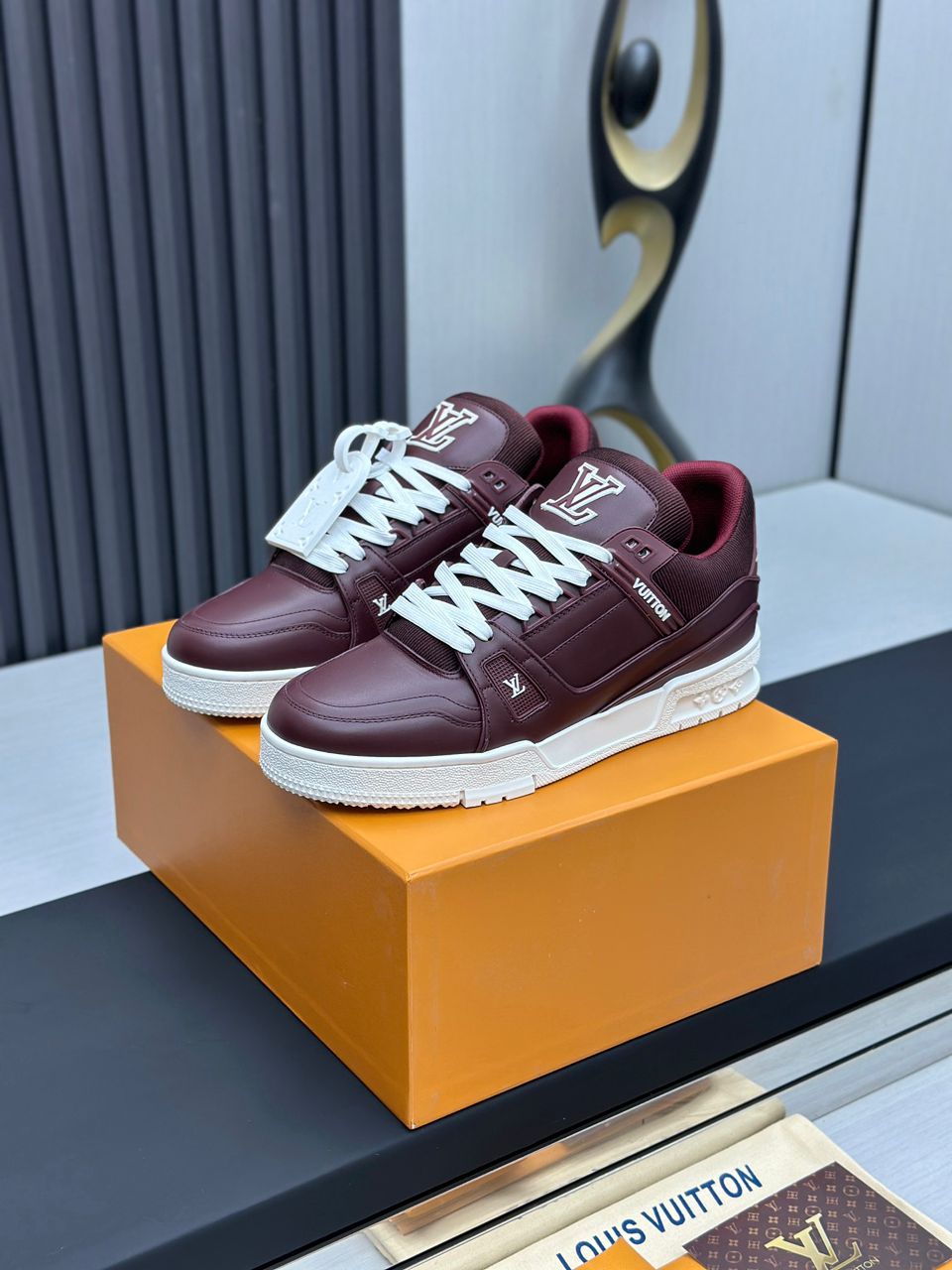 Tenis Louis Vuitton Trainer Low Signature Red
