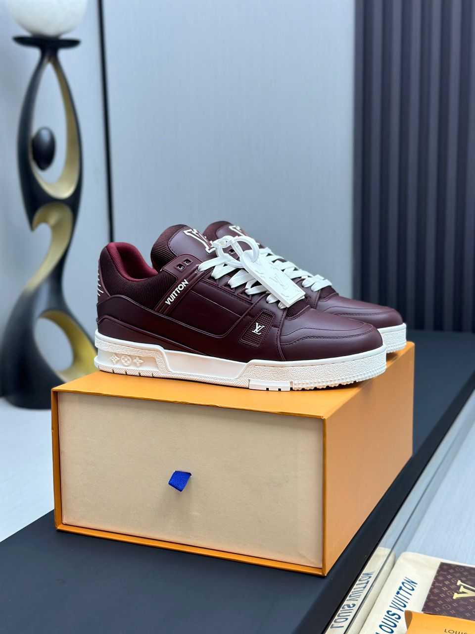 Tenis Louis Vuitton Trainer Low Signature Red