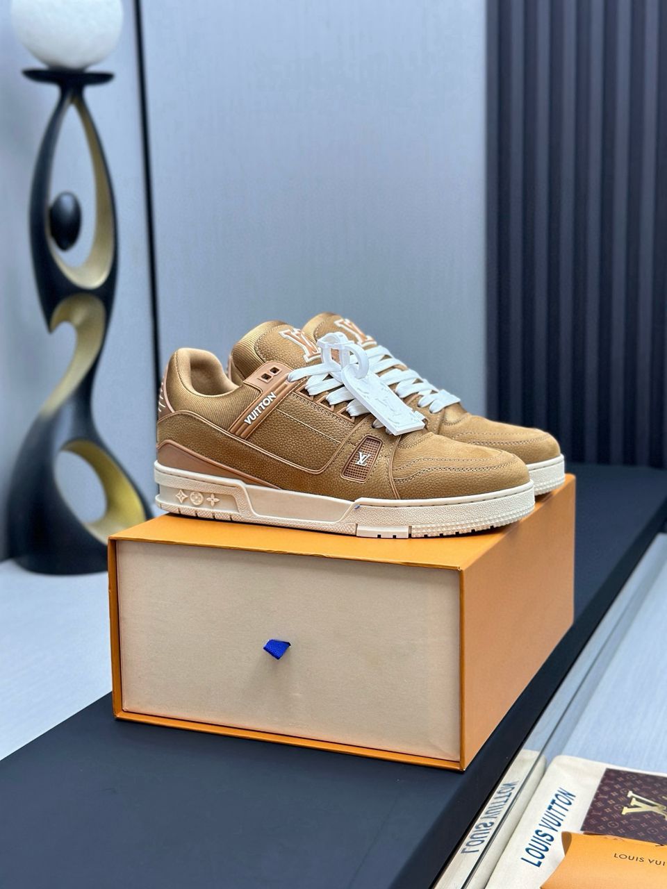 Tenis Louis Vuitton Trainer Low Beige