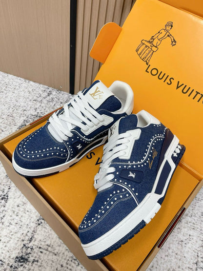 Louis Vuitton LV Trainer Blue Crystals