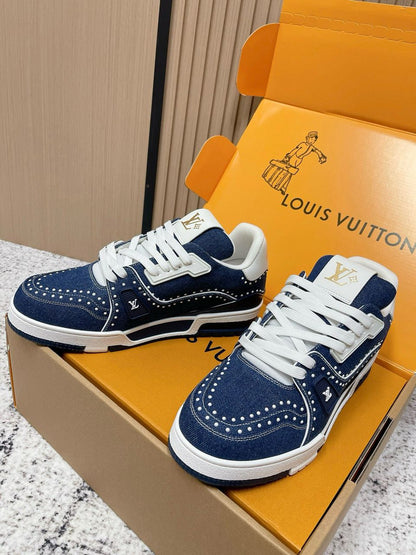 Louis Vuitton LV Trainer Blue Crystals