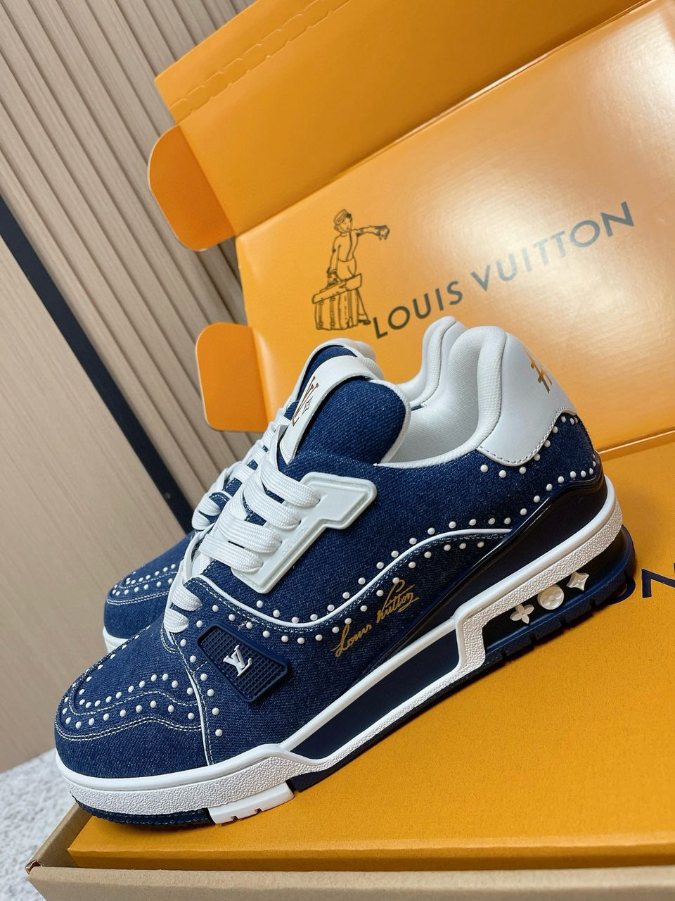 Louis Vuitton LV Trainer Blue Crystals