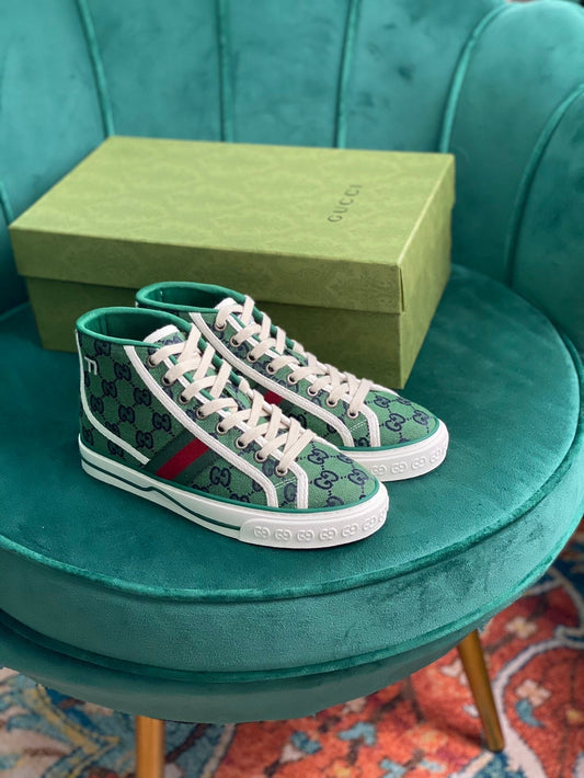 Gucci Tennis 1977 GG Multicolor high-top Green