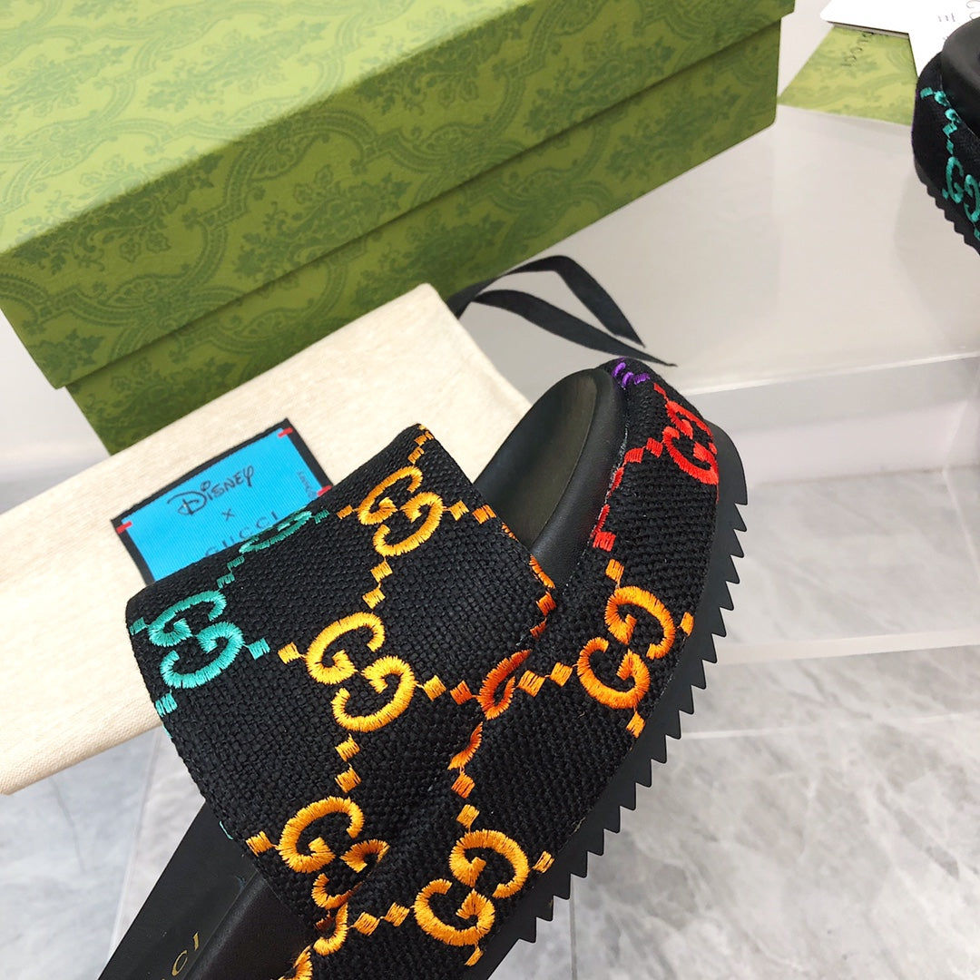 Chinelo Gucci Slipper Preto Multicolor