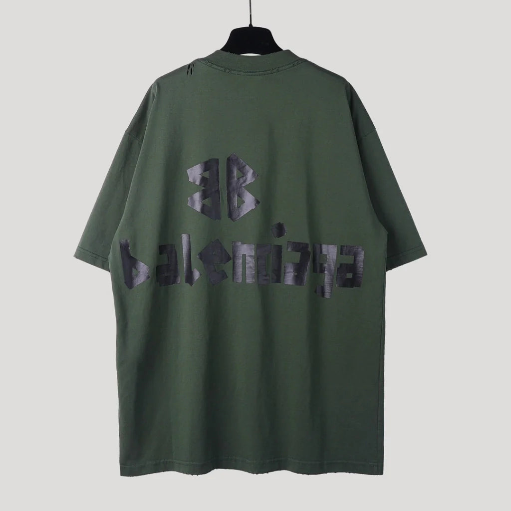 Camiseta Balenciaga Two Logo Green BB