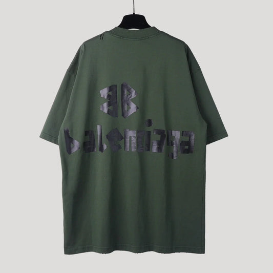 Camiseta Balenciaga Two Logo Green BB