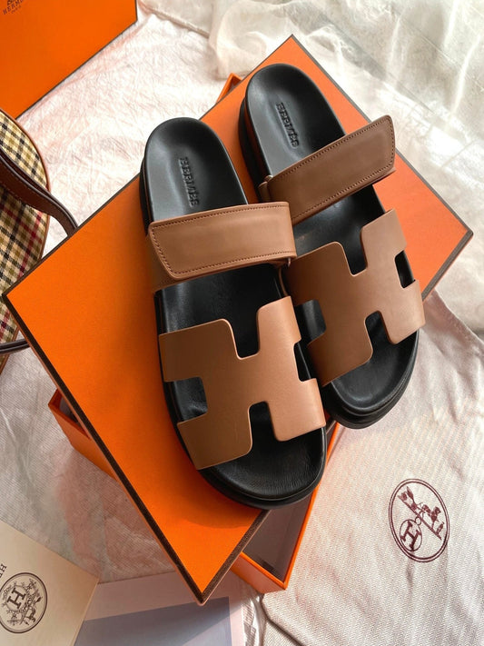 Hermes Chypre Sandal Naturel Black Smooth Calfskin Leather