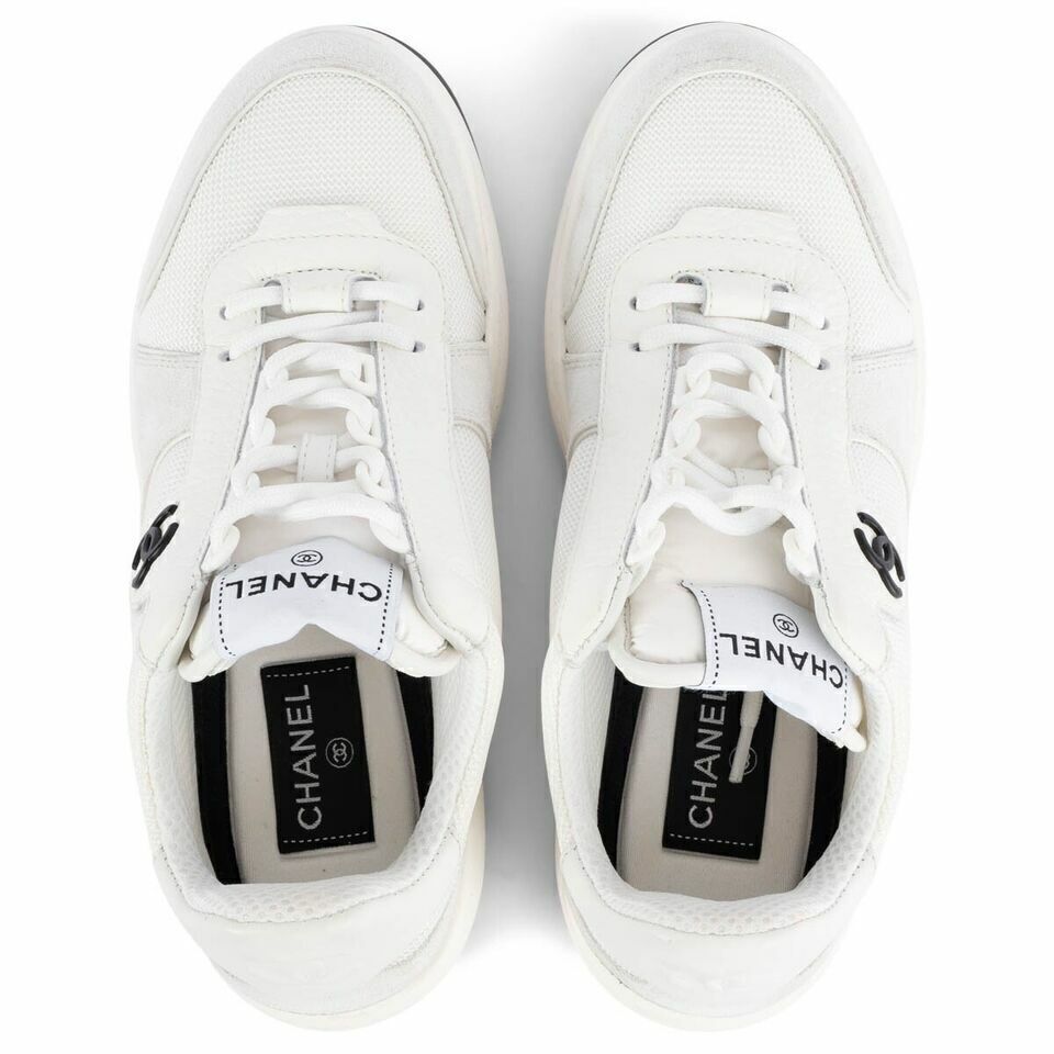Chanel CC Logo White Sneakers