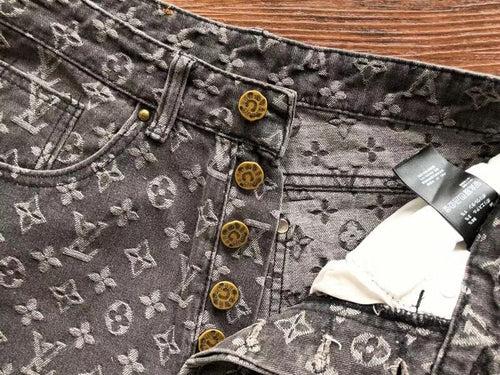 Calça Louis Vuitton Monogram Jeans Cinza